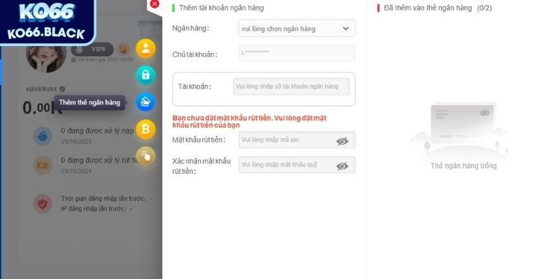 Tổng quan về thông tin nạp tiền KO66